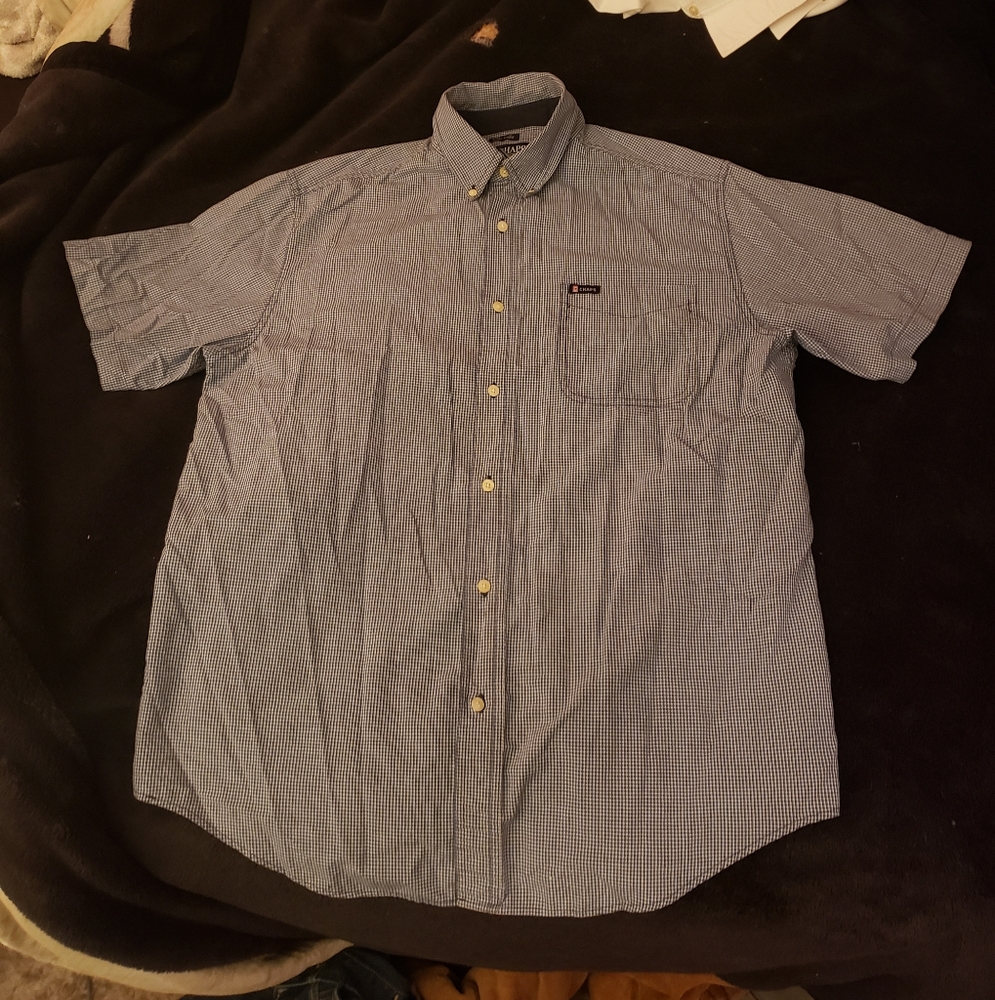 Champs blue size large button down